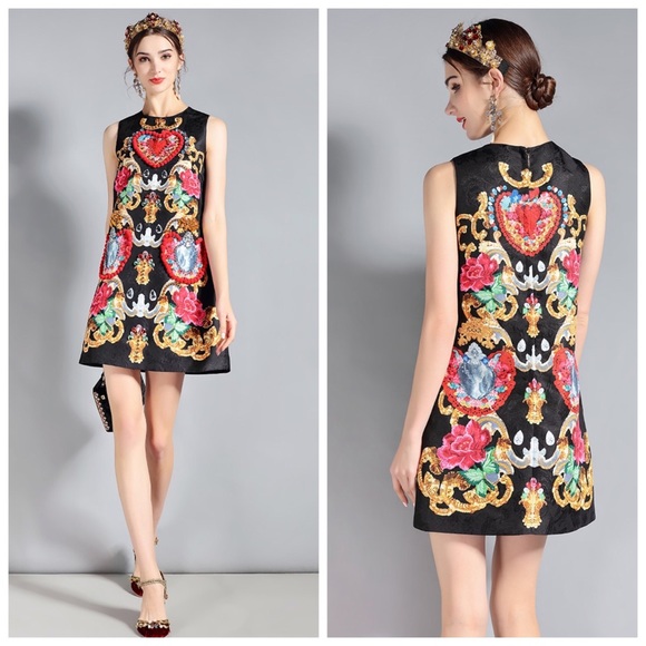 The SHAELIA Jeweled Brocade Dress - Picture 7 of 8